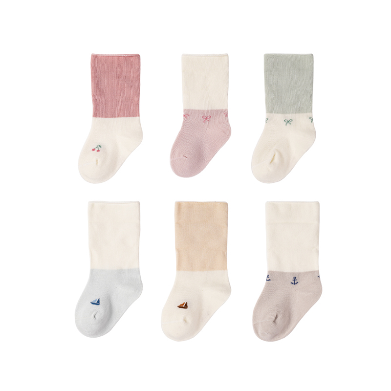 Cute Colorblock Ribbed Baby Classic Socks