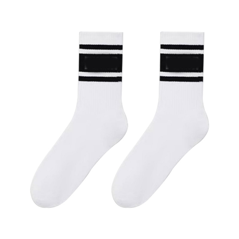 Striped Cotton Breathable Men's Mid-Calf Athletic Socks