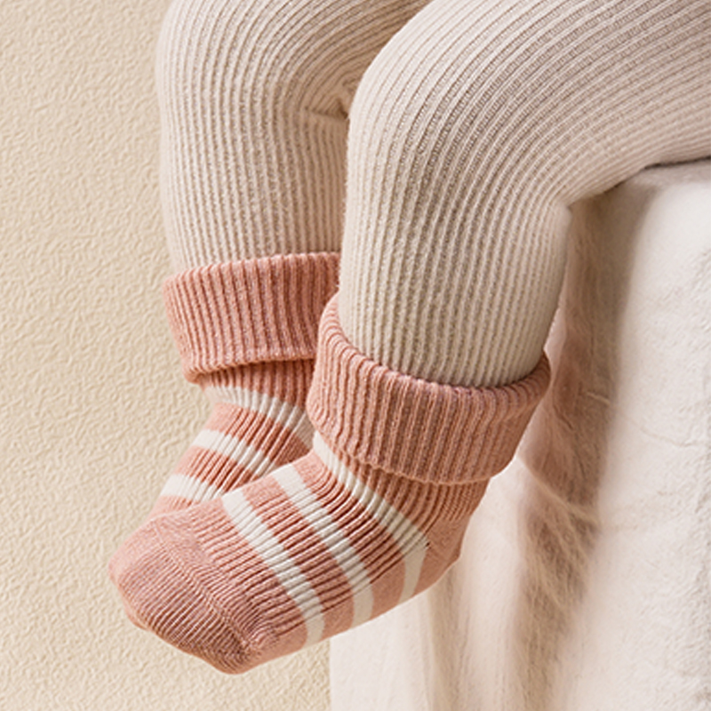 Heather Stripe Ribbed Baby Classic Socks