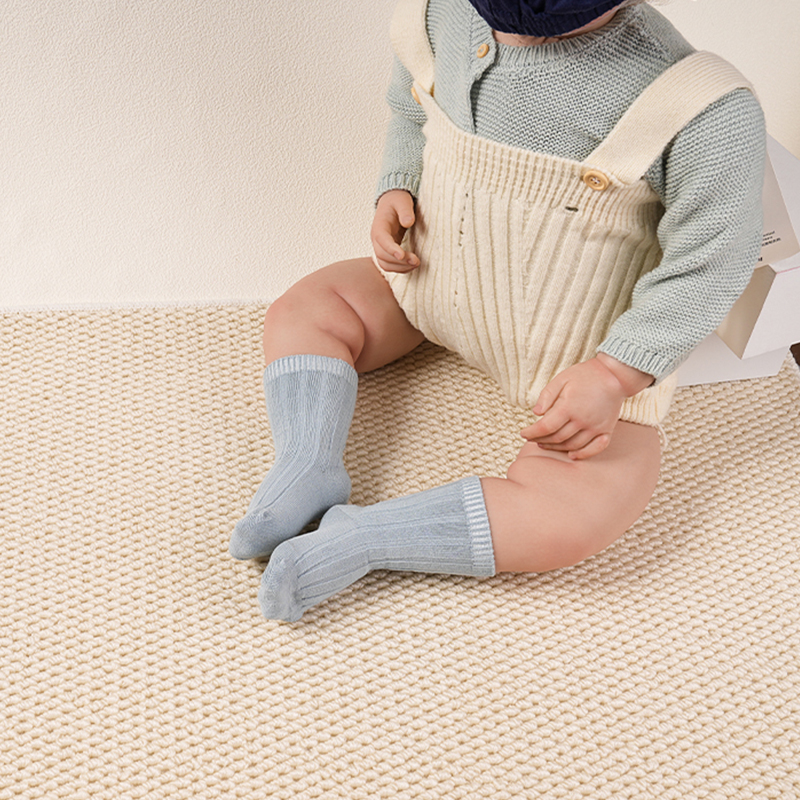 Solid Color Classic Unisex Cotton Baby Mid-Calf Socks
