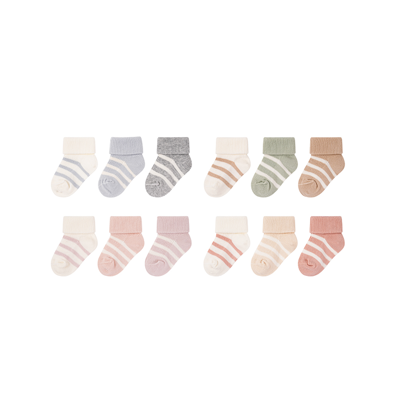 Heather Stripe Ribbed Baby Classic Socks