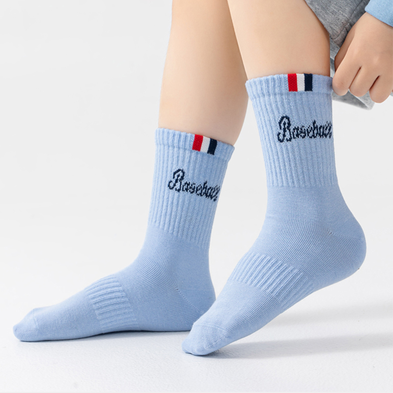Cotton Breathable Antibacterial Seamless Toe Kids Athletic Socks