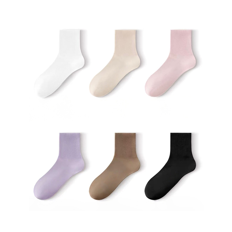 Women's Pure Cotton Deodorant Mid-Calf Classic Seamless Socks