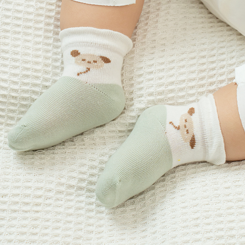 Unisex Cartoon Animal Baby Breathable Patchwork Socks