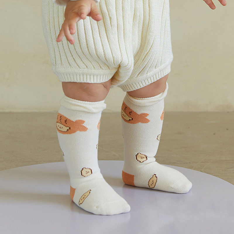 Soft High-Elastic Cotton Seamless Baby Bear Pattern Socks