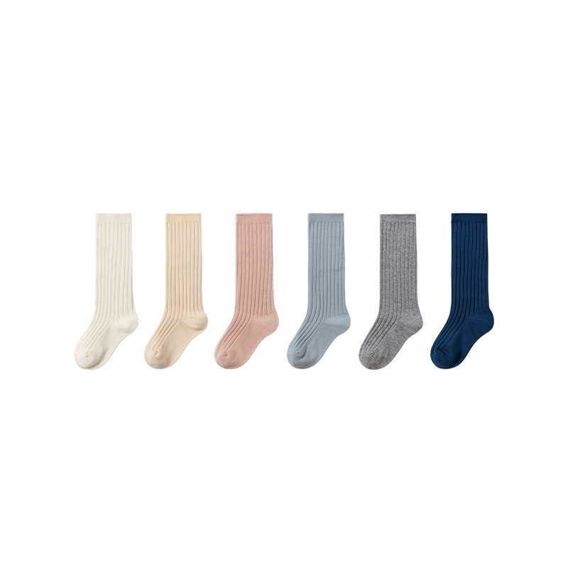 Washable Antibacterial Solid Color Cotton Kids School Uniform Socks