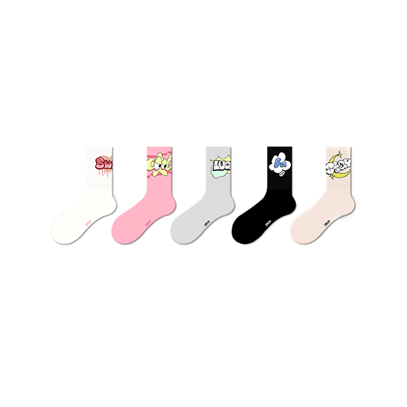 Kid Cartoon Style Fun Mid-Calf Socks