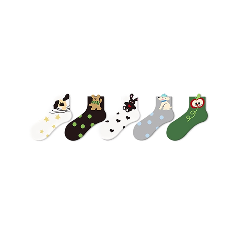 Animal PetThemed Patterned Kids Ankle Socks