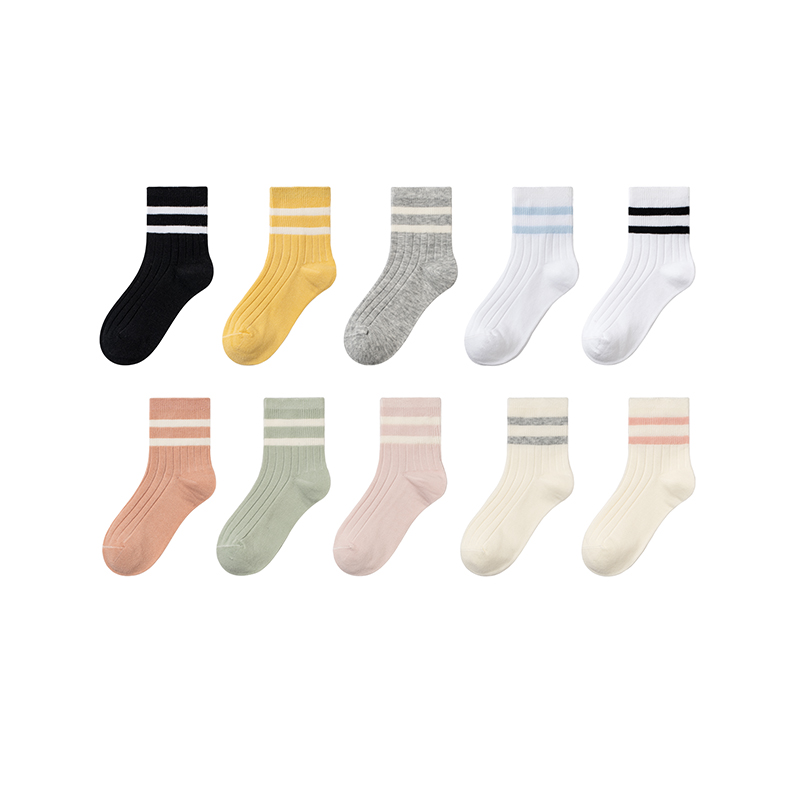 Fluffy Cotton Touch Light Striped Children's Athletic Ankle Socks