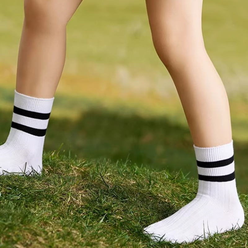 Fluffy Cotton Touch Light Striped Children's Athletic Ankle Socks