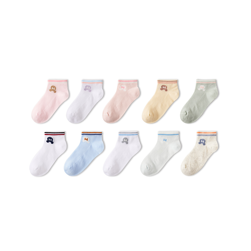 Partitioned Breathable Mesh Design Children's Athletic Casual Socks