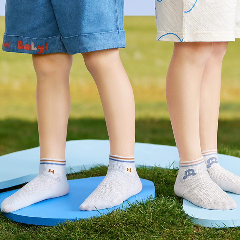 Partitioned Breathable Mesh Design Children's Athletic Casual Socks