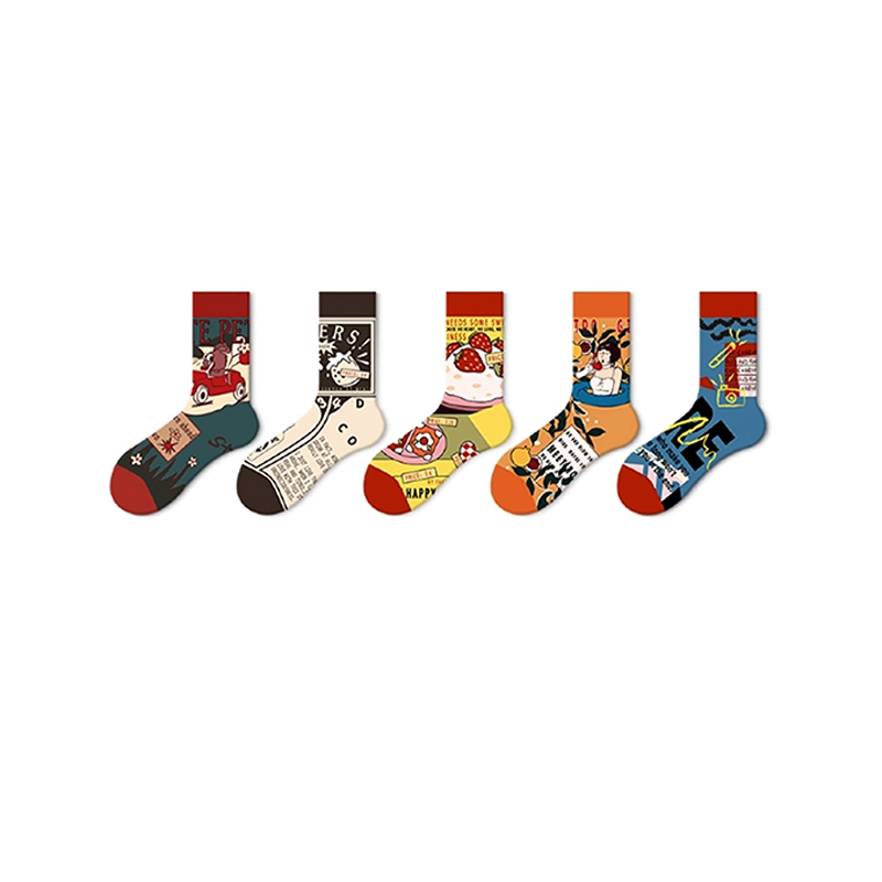 Retro Creative Pattern Women's Mid-Calf Socks