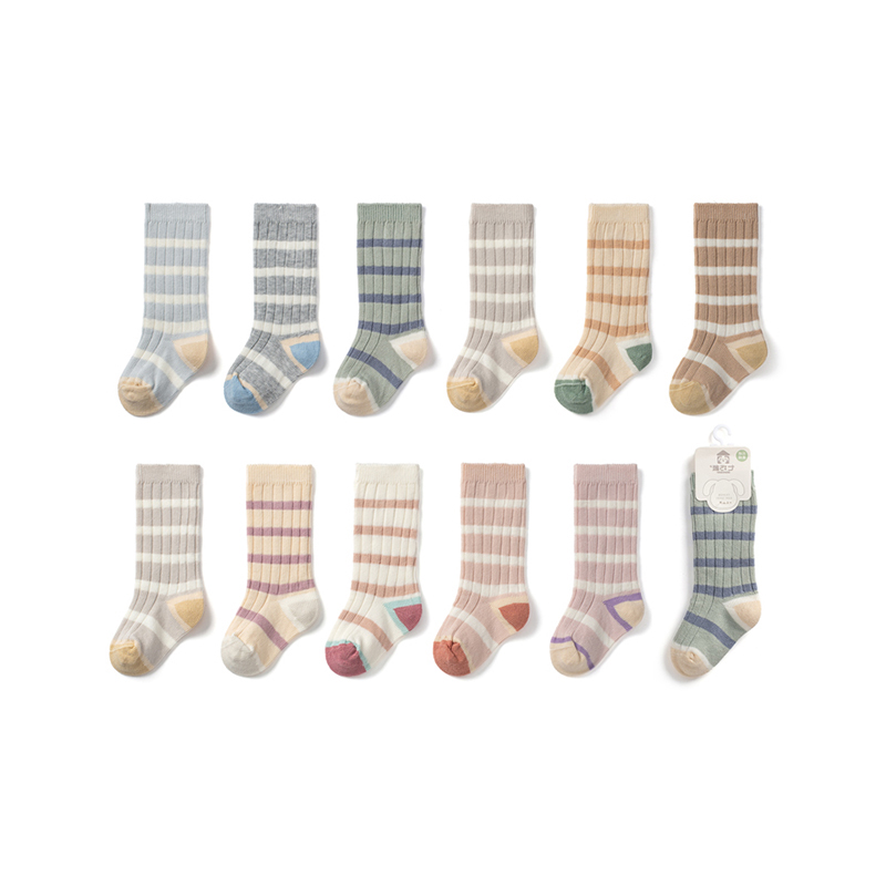 Deodorant Sweat-Absorbent Unisex Baby Striped Mid-Calf Socks