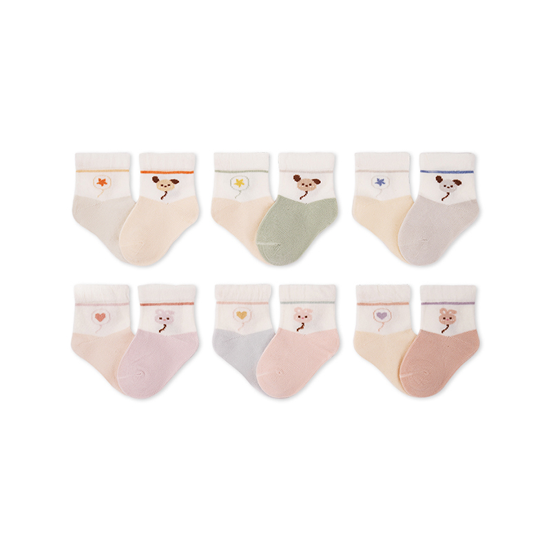 Unisex Cartoon Animal Baby Breathable Patchwork Socks