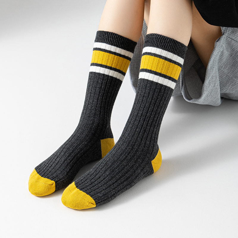 Mid-Calf Stripe Casual Youth Socks