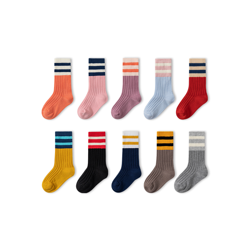 Colorful Striped Youth Crew Socks