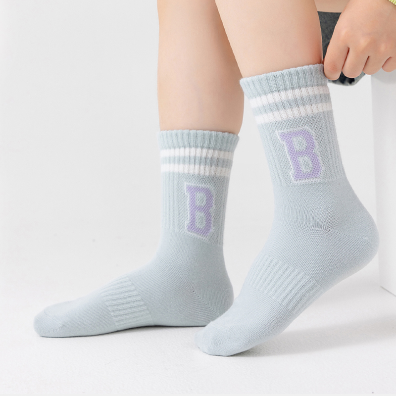 Alphabet Theme Youth Breathable Sports Socks