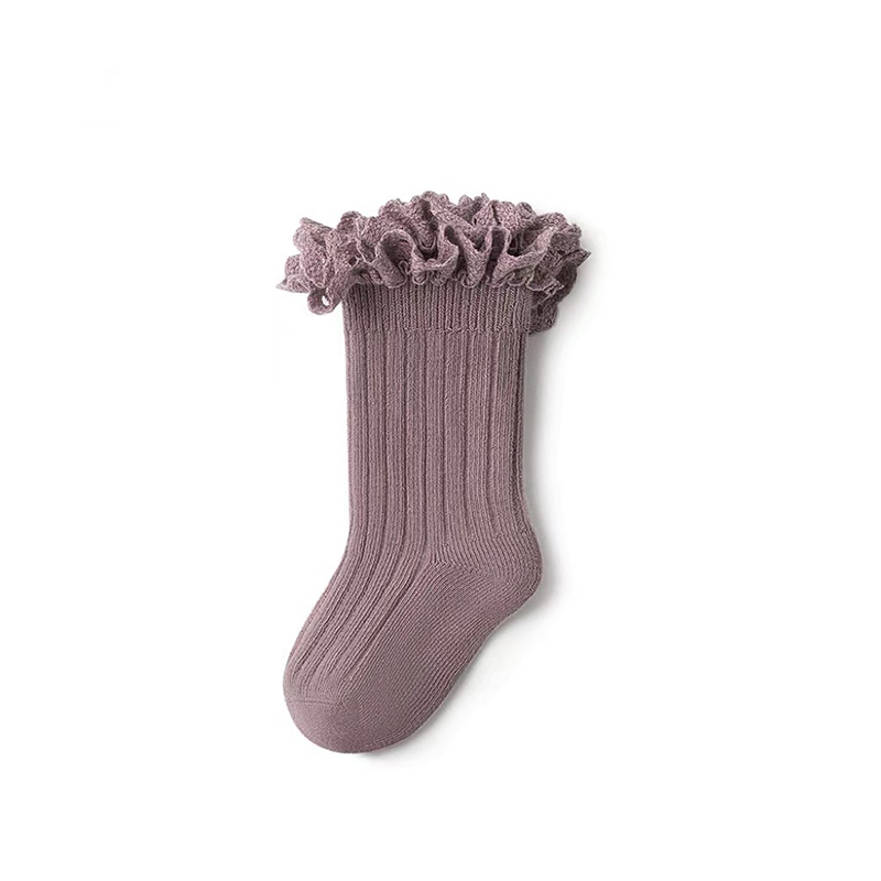 6-Pack Ribbed Cotton Crew Girl Baby Frilly Ruffle Socks